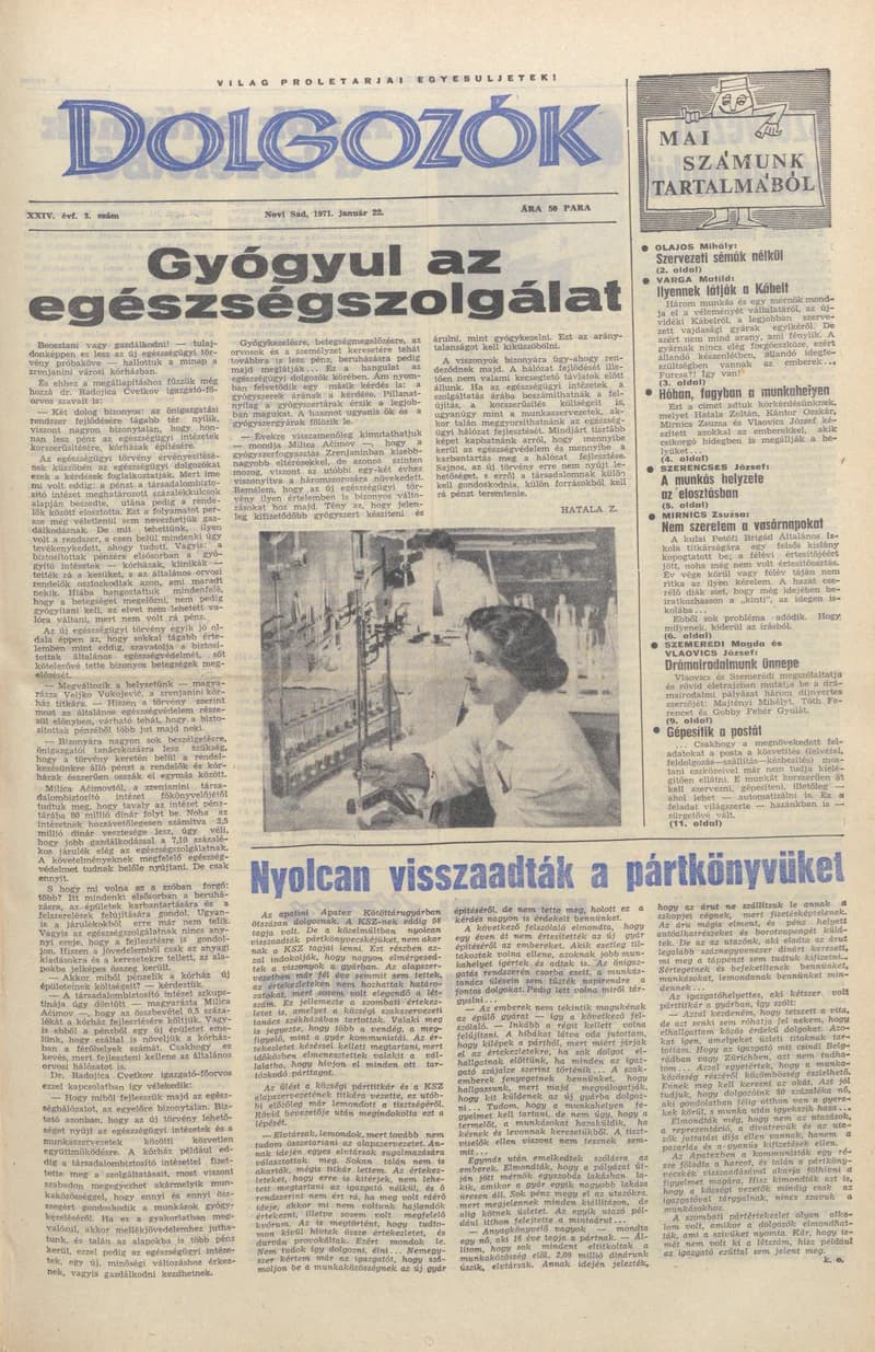 Dolgozók, 25. évf. 1971. január 22. 3. sz.