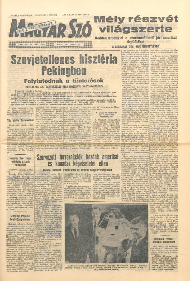 Magyar Szó, 24. évf. 1967. január 30. 27. sz. 1–14. oldal