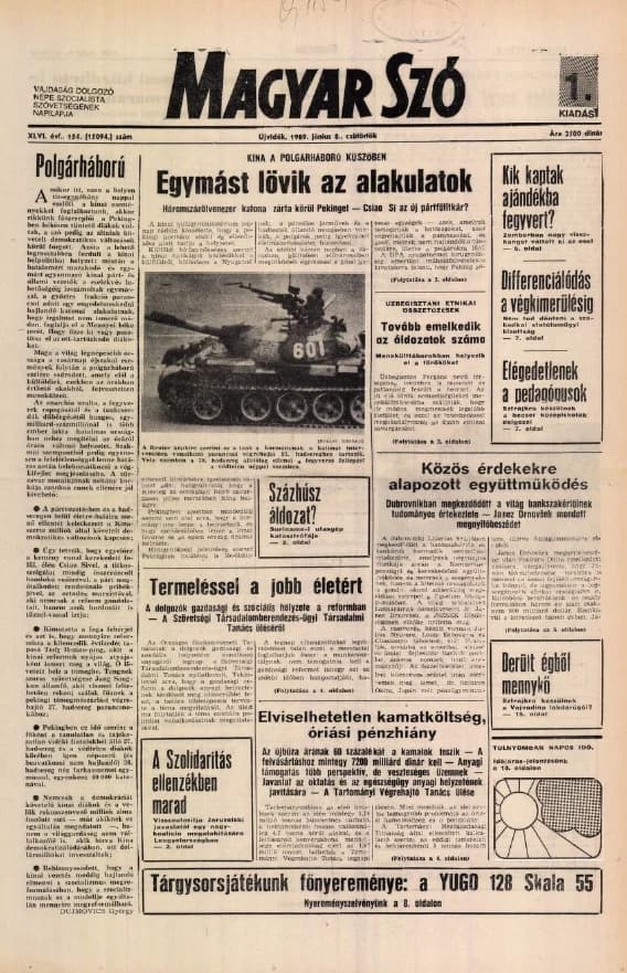 Magyar Szó, 46. évf. 1989. június 8. 154. sz. 1–16. oldal