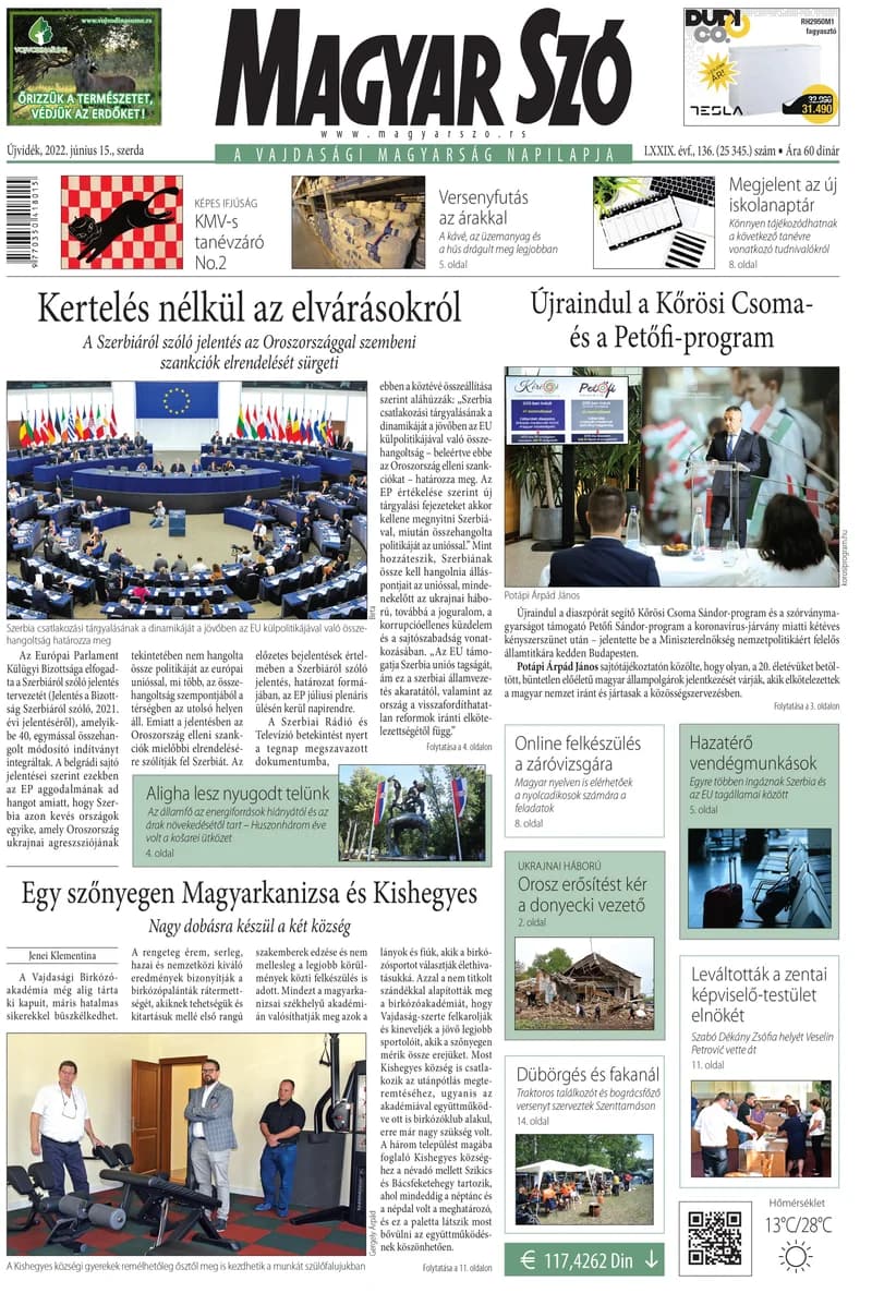 Magyar Szó, 79. évf. 2022. június 15. 136. sz. 1–16. oldal