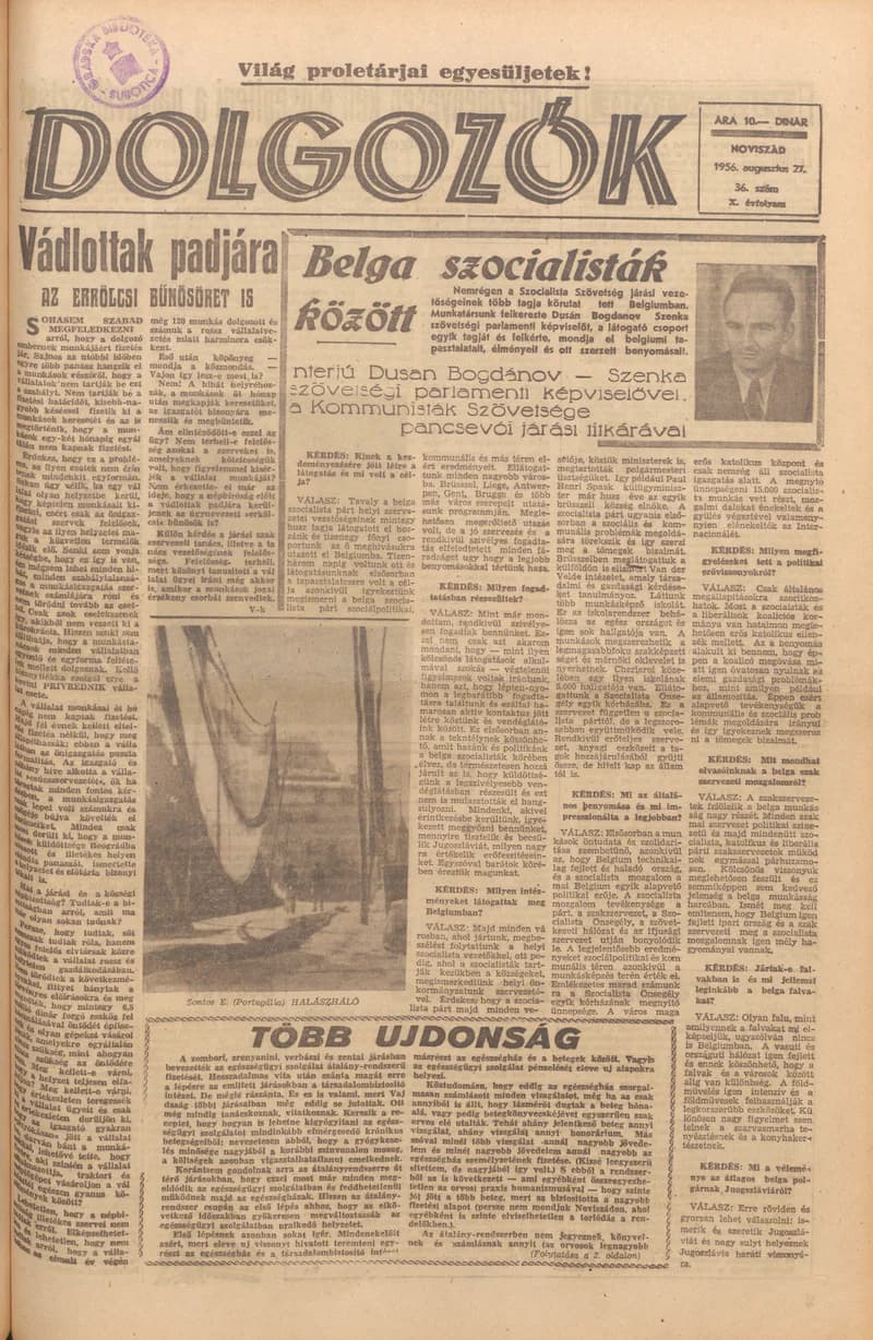 Dolgozók, 10. évf. 1956. augusztus 27. 36. sz.