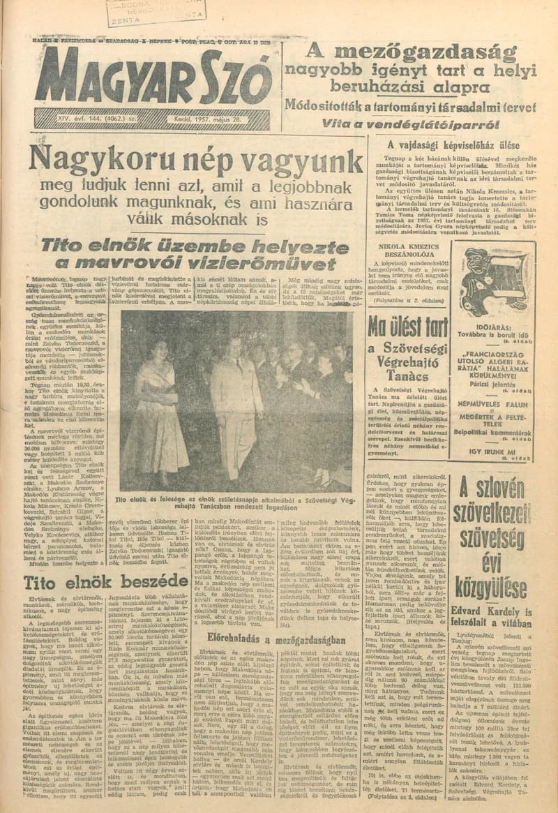 Magyar Szó, 14. évf. 1957. május 28. 144. sz. 1–8. oldal