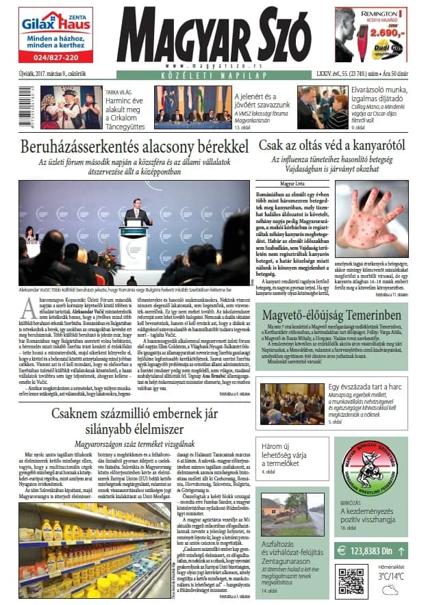 Magyar Szó, 74. évf. 2017. március 9. 55. sz. 1–20. oldal