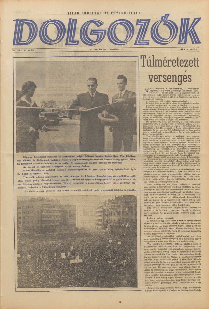 Dolgozók, 15. évf. 1961. november 17. 47. sz.