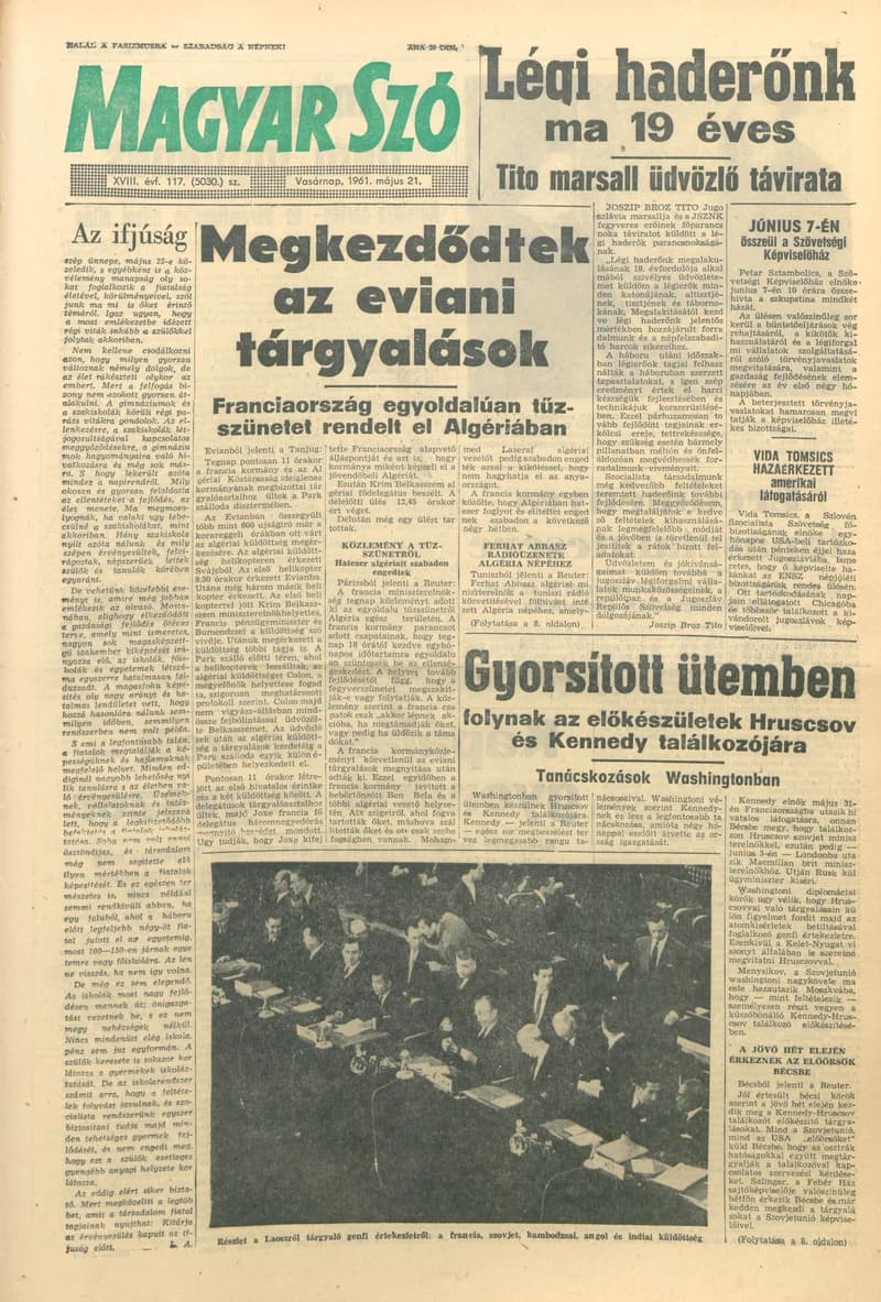 Magyar Szó, 18. évf. 1961. május 21. 117. sz. 1–25. oldal