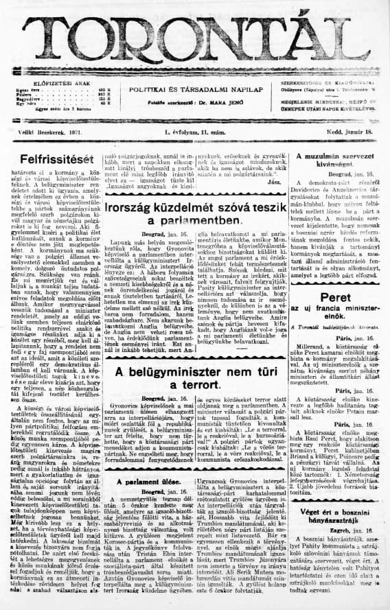 Torontál, 50. évf. 1921. január 18. 11. sz.