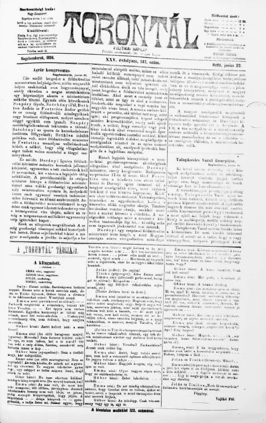 Torontál, 25. évf. 1896. június 22. 142. sz.