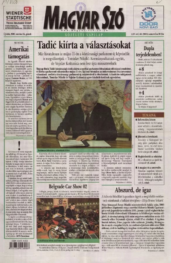 Magyar Szó, 65. évf. 2008. március 14. 60. sz. 1–20. oldal