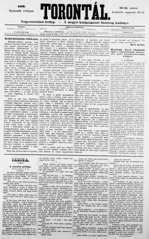 Torontál, 8. évf. 1879. augusztus 14. 33. sz.