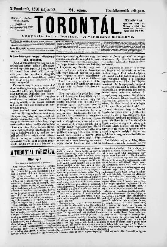Torontál, 19. évf. 1890. május 25. 21. sz.