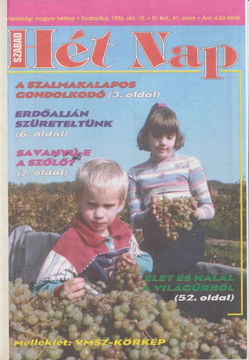 Szabad Hét Nap, 3. évf. 1996. október 10. 41. sz.