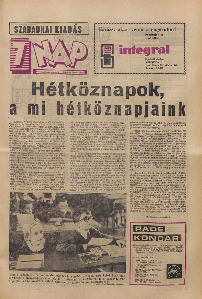 7 Nap, 23. évf. 1968. szeptember 6. 37. sz. 1–16. oldal