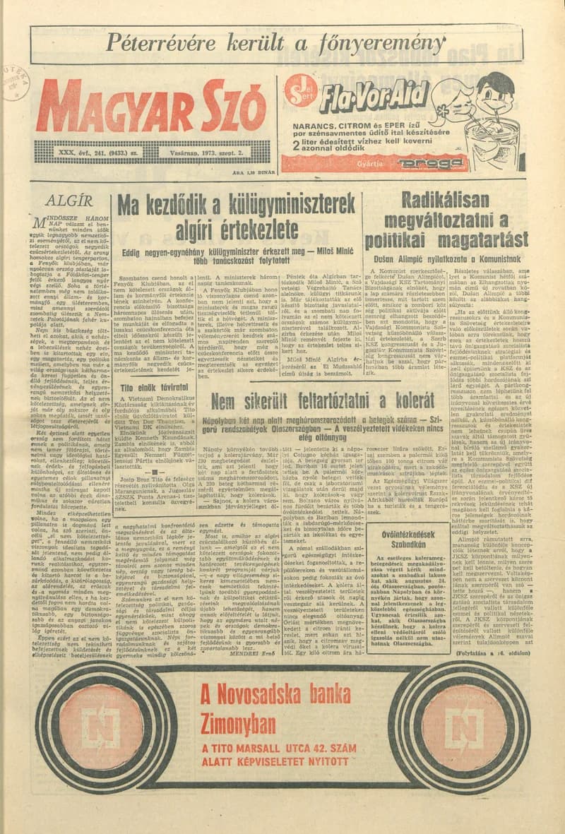 Magyar Szó, 30. évf. 1973. szeptember 2. 241. sz. 1–32. oldal