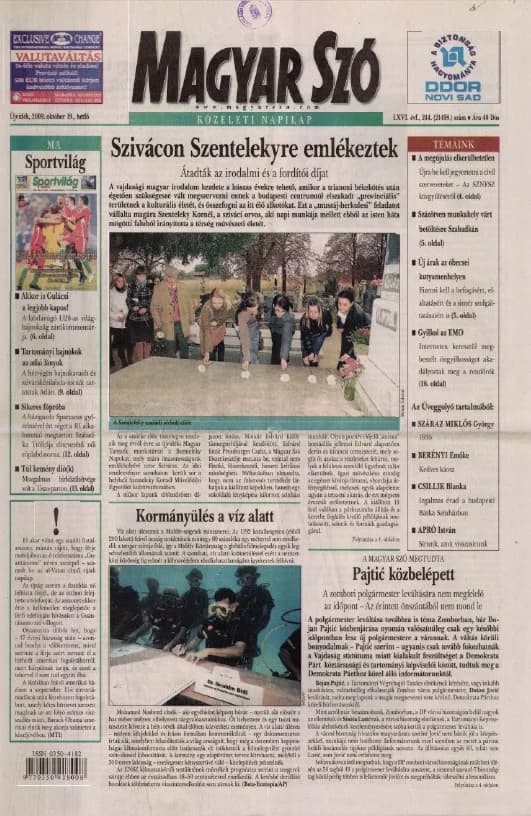 Magyar Szó, 66. évf. 2009. október 19. 244. sz. 1–16. oldal