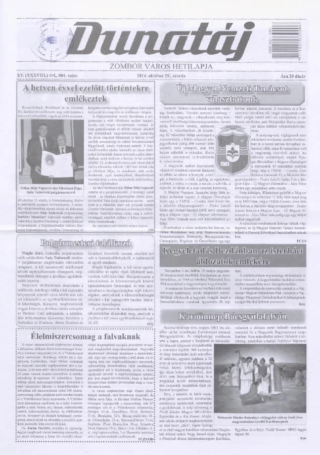 Dunatáj, 16. évf. 2014. október 29. 804. sz.
