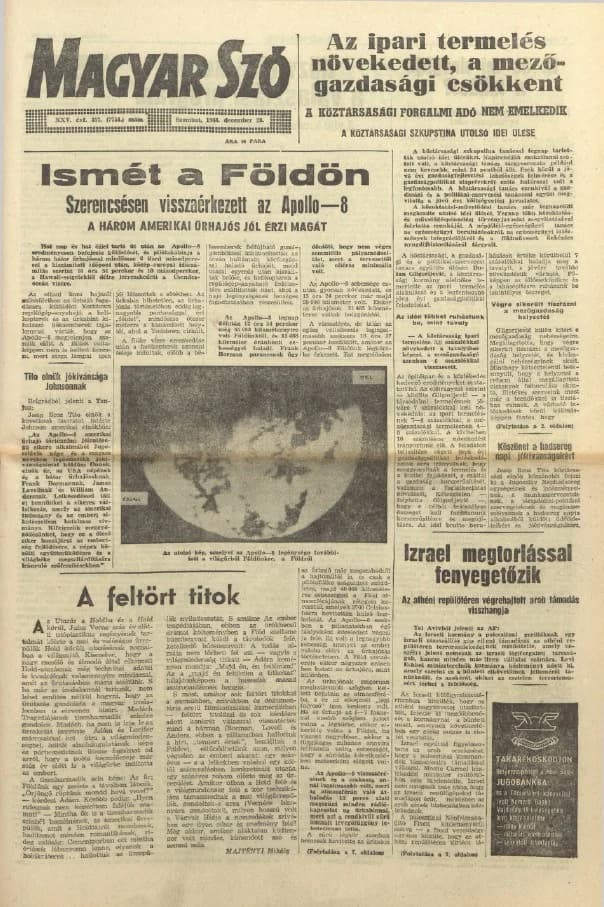 Magyar Szó, 25. évf. 1968. december 28. 357. sz. 1–20. oldal