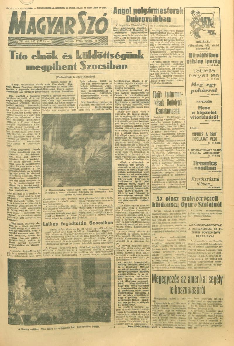 Magyar Szó, 13. évf. 1956. június 15. 162. sz. 1–8. oldal