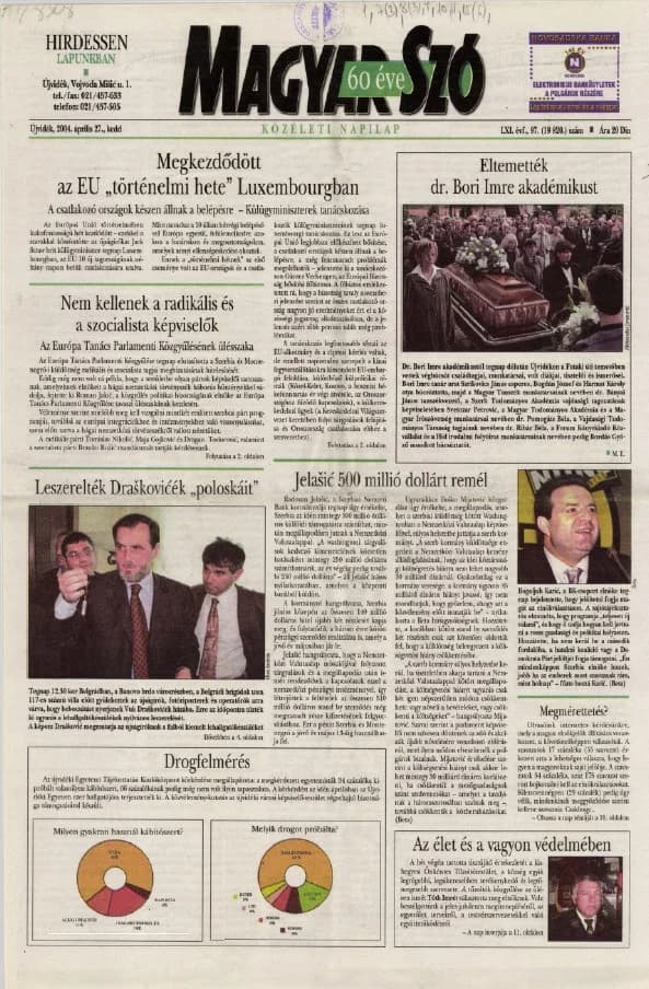 Magyar Szó, 61. évf. 2004. április 27. 97. sz. 1–20. oldal