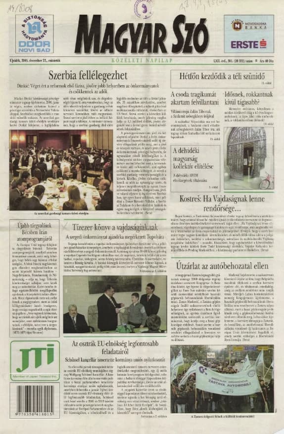 Magyar Szó, 62. évf. 2005. december 22. 301. sz. 1–20. oldal