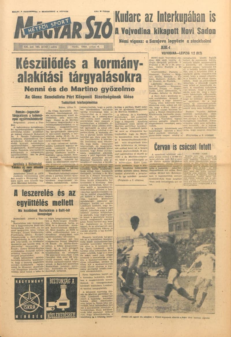 Magyar Szó, 21. évf. 1964. július 6. 185. sz. 1–12. oldal