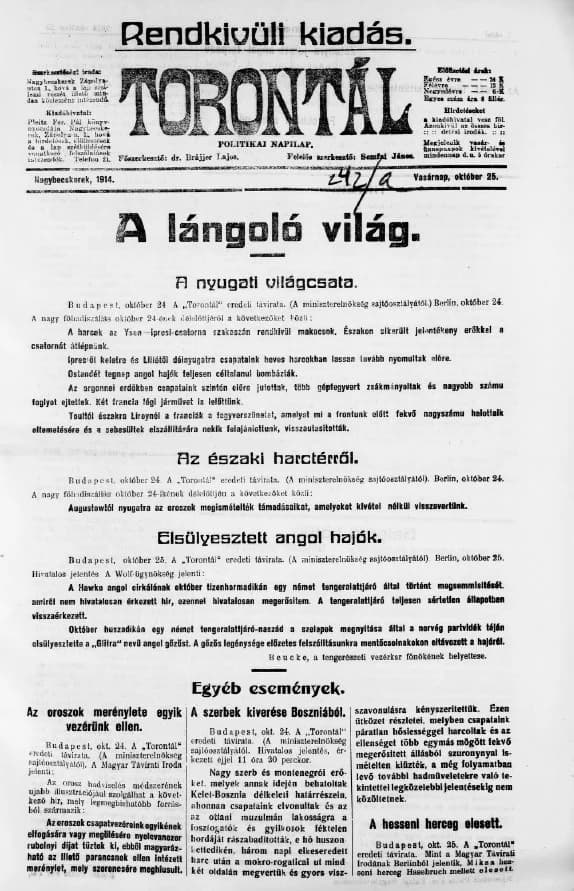 Torontál, 43. évf. 1914. október 25. 242. sz.