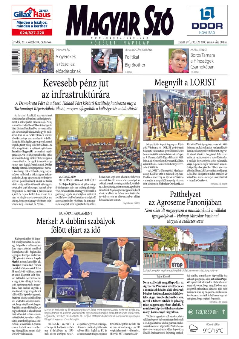 Magyar Szó, 72. évf. 2015. október 8. 233. sz. 1–20. oldal