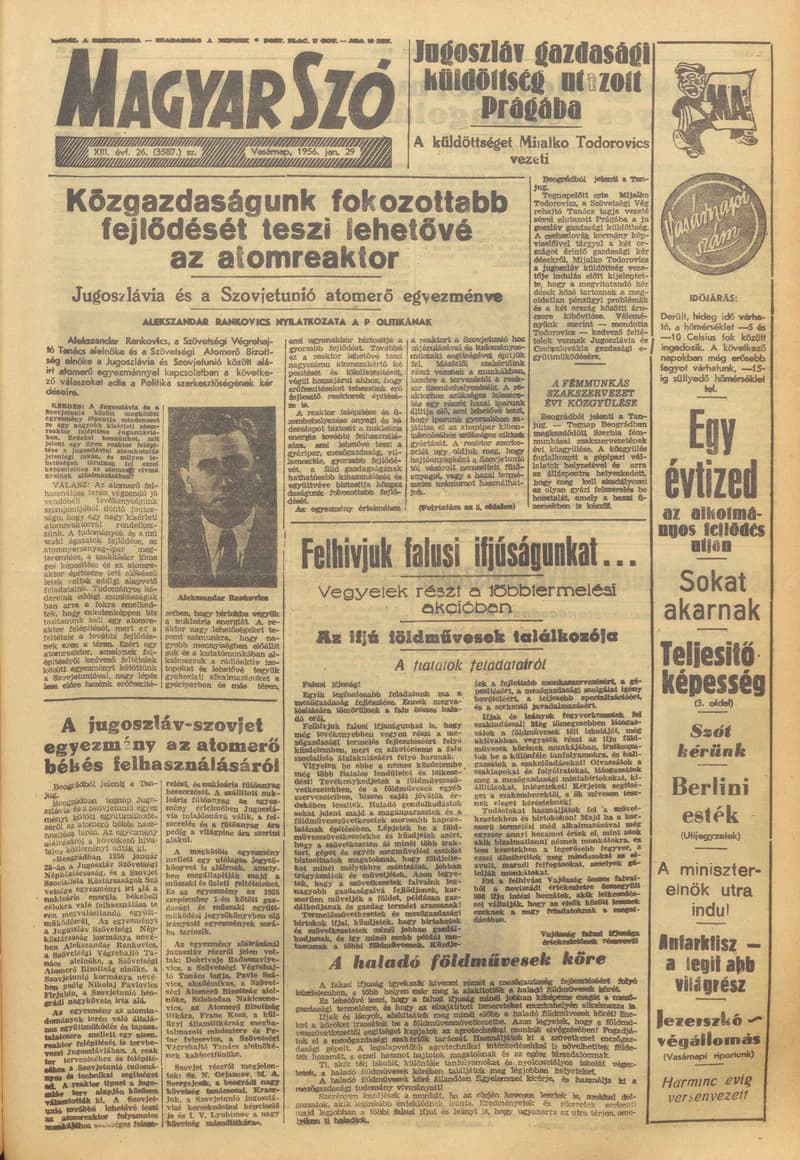 Magyar Szó, 13. évf. 1956. január 29. 26. sz. 1–20. oldal