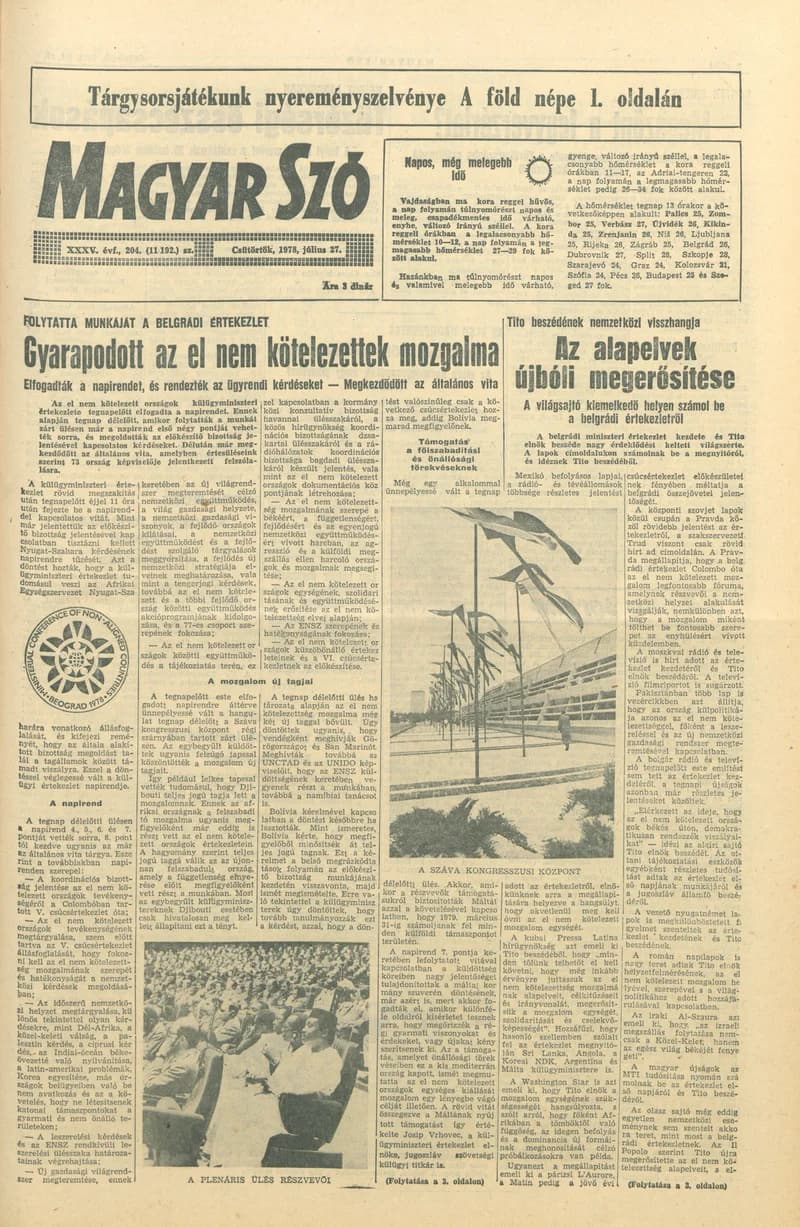 Magyar Szó, 35. évf. 1978. július 27. 204. sz. 1–16. oldal