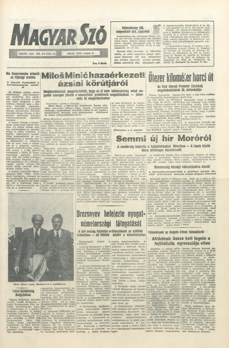 Magyar Szó, 35. évf. 1978. május 8. 124. sz. 1–8. oldal