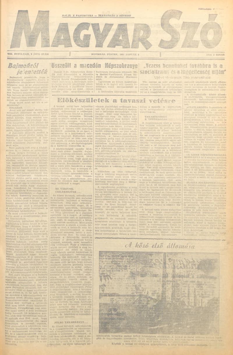 Magyar Szó, 8. évf. 1951. január 5. 3. sz. 1–4. oldal