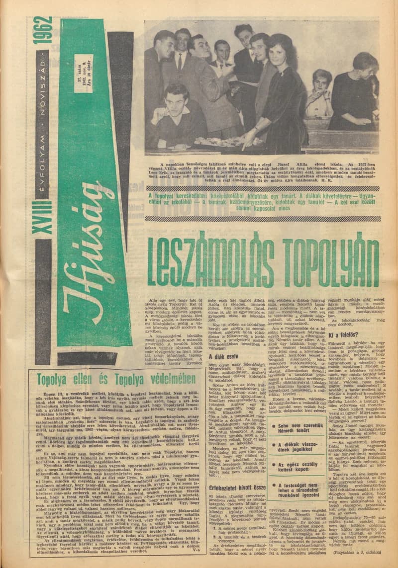 Ifjúság, 18. évf. 1962. november 8. 37. sz.