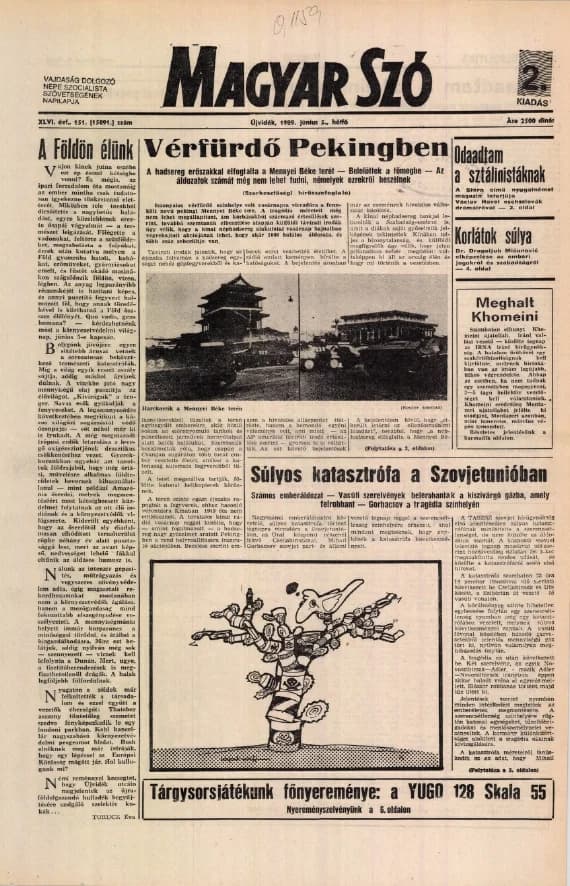 Magyar Szó, 46. évf. 1989. június 5. 151. sz. 1–20. oldal