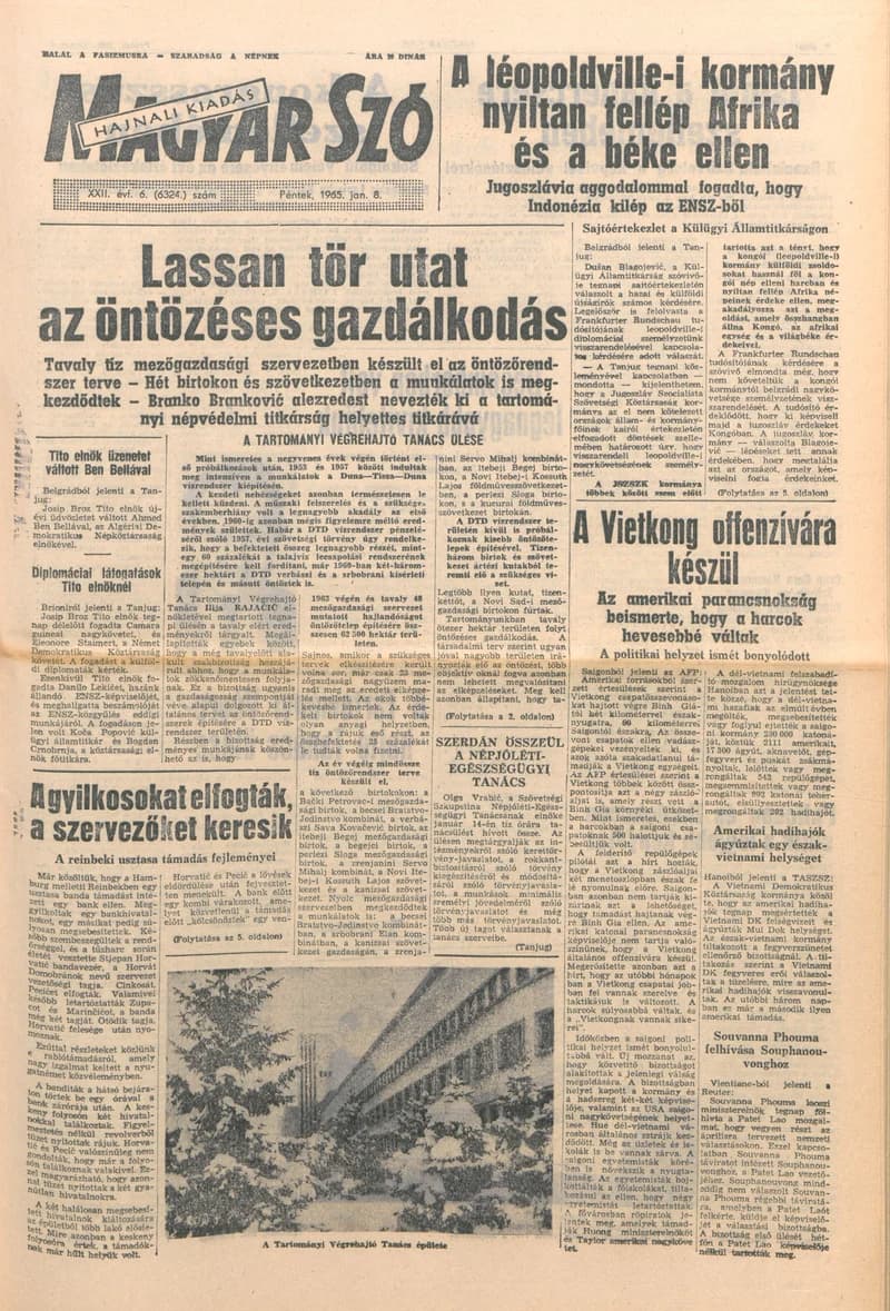 Magyar Szó, 22. évf. 1965. január 8. 6. sz. 1–12. oldal
