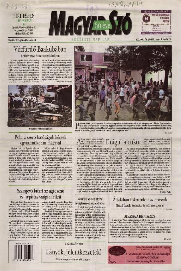 Magyar Szó, 61. évf. 2004. július 29. 176. sz. 1–20. oldal