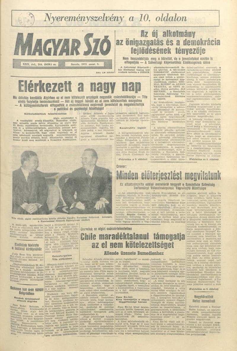Magyar Szó, 30. évf. 1973. szeptember 5. 244. sz. 1–20. oldal