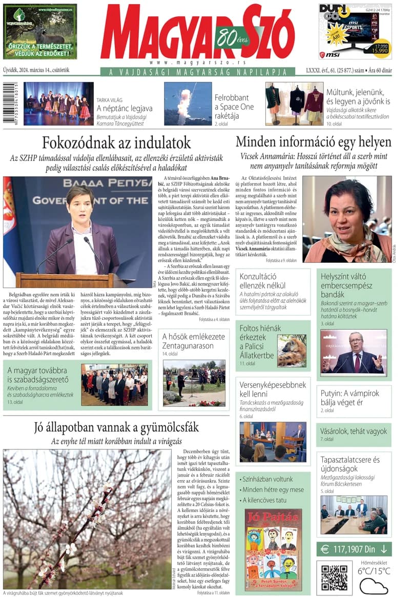 Magyar Szó, 81. évf. 2024. március 14. 61. sz. 1–20. oldal