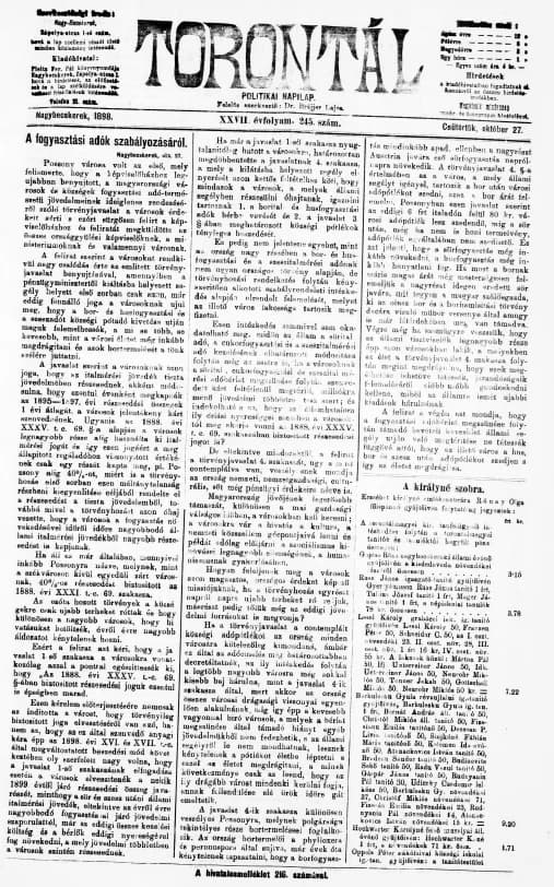 Torontál, 27. évf. 1898. október 27. 245. sz.