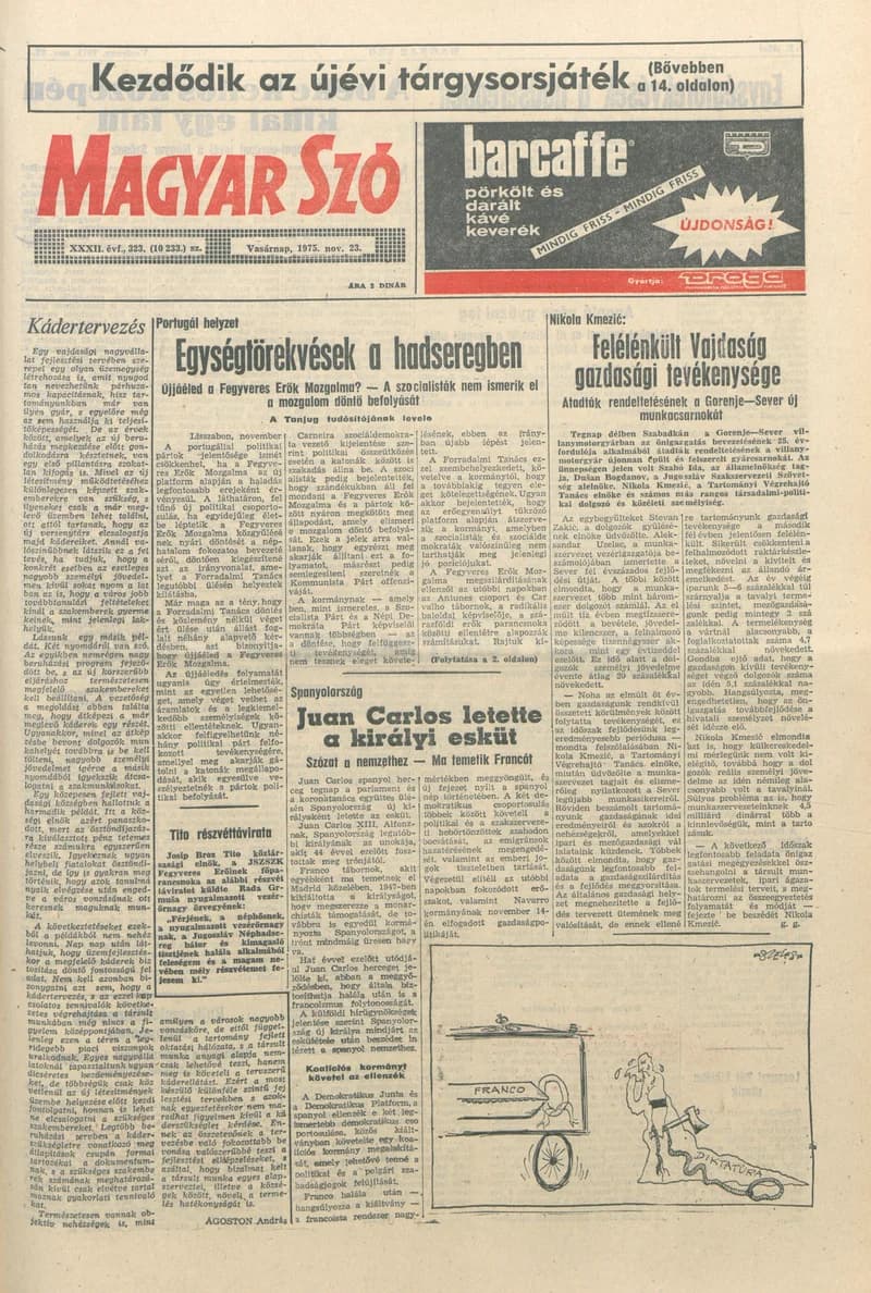 Magyar Szó, 32. évf. 1975. november 23. 323. sz.