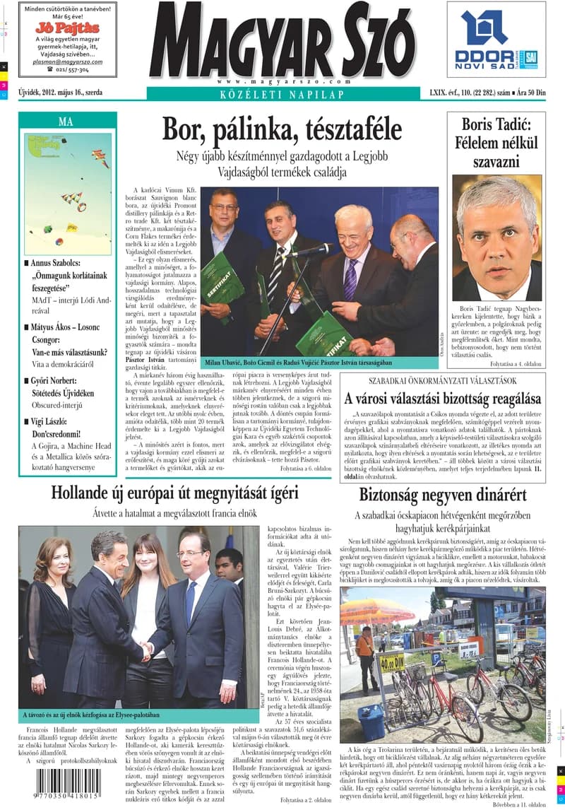 Magyar Szó, 69. évf. 2012. május 16. 110. sz. 1–20. oldal