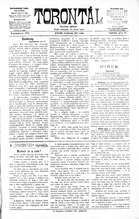 Torontál, 28. évf. 1899. július 27. 170. sz.
