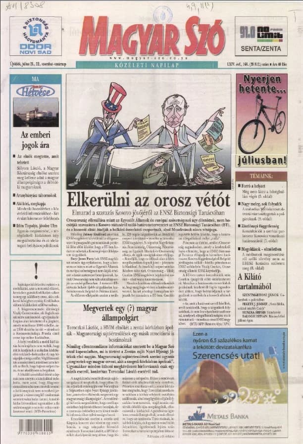 Magyar Szó, 64. évf. 2007. július 21. – 22. 168. sz. 1–12. oldal