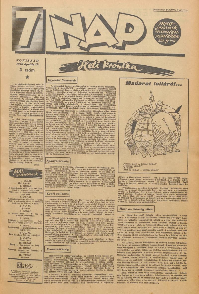 7 Nap, 1. évf. 1946. április 19. 3. sz. 1–12. oldal