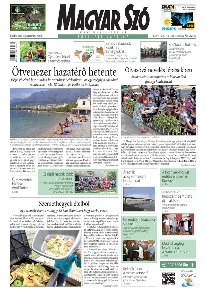 Magyar Szó, 77. évf. 2020. szeptember 18. 214. sz. 1–16. oldal