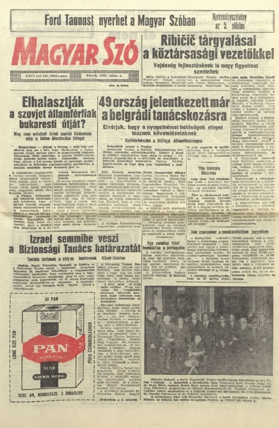 Magyar Szó, 26. évf. 1969. július 4. 181. sz. 1–16. oldal