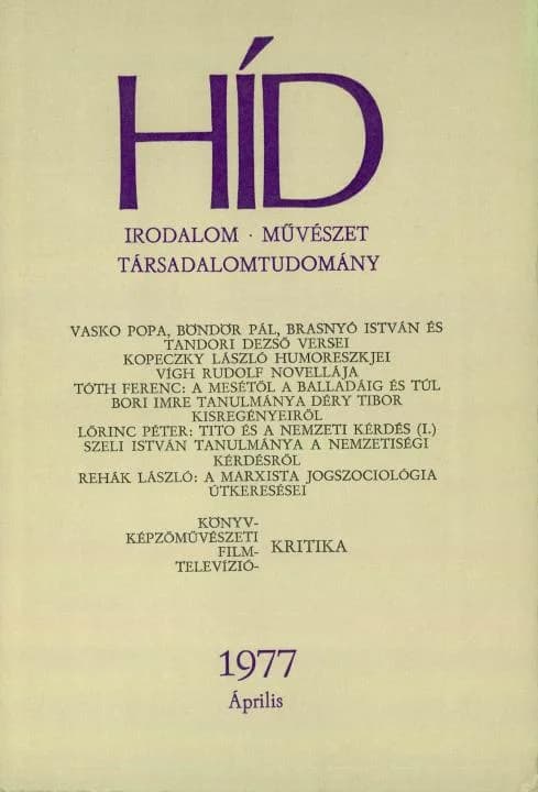 Híd, 41. évf. 1977. április. 4. sz. 417–572. oldal