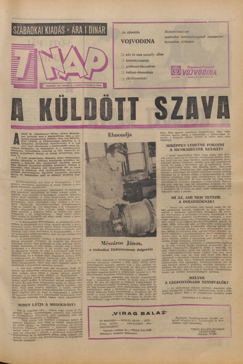 7 Nap, 27. évf. 1972. február 11. 6. sz. 1–28. oldal