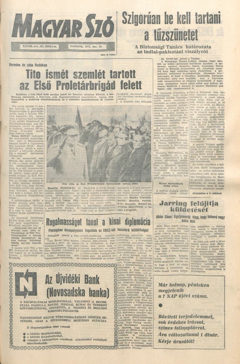 Magyar Szó, 28. évf. 1971. december 23. 351. sz. 1–16. oldal