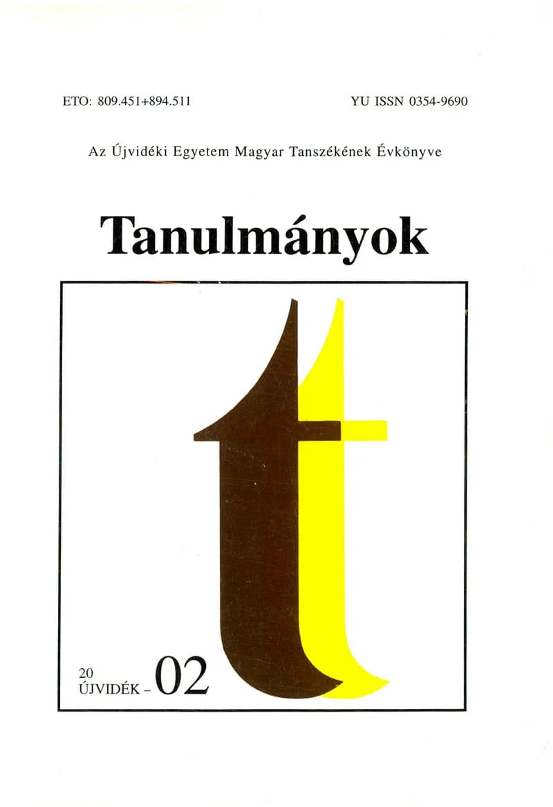 Tanulmányok, 32. évf. 2002. 35. sz. 1–204. oldal
