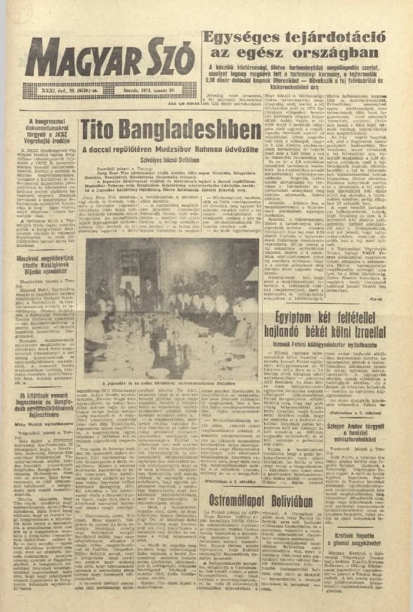 Magyar Szó, 31. évf. 1974. január 30. 28. sz. 1–20. oldal