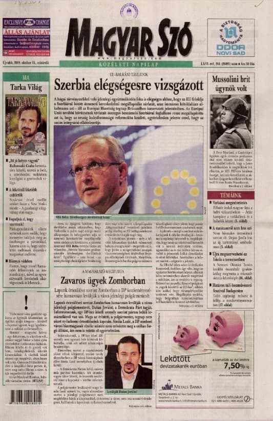 Magyar Szó, 66. évf. 2009. október 15. 241. sz. 1–20. oldal